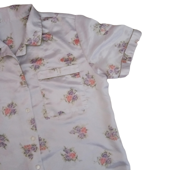 Vintage Hand Crafted Silk Button Down PJ Top - Picture 4 of 9
